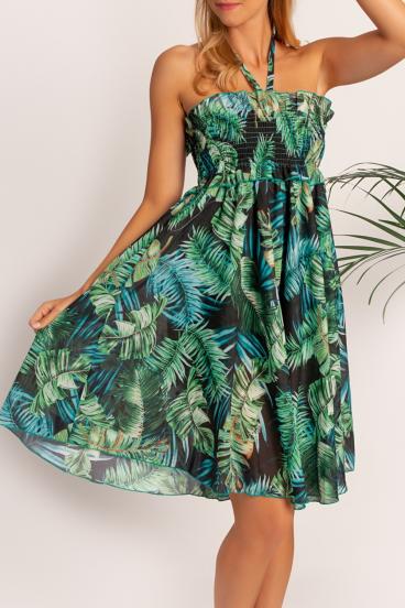 Mini vestido elegante com estampado Crissola, verde