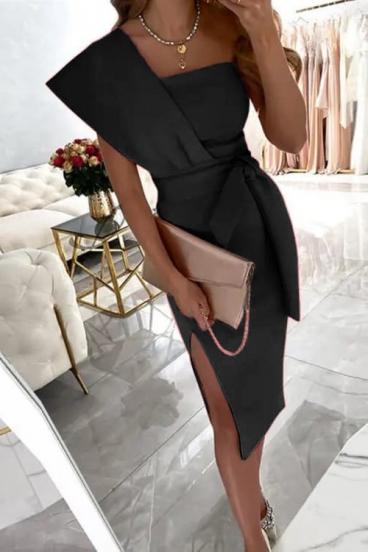 Elegante vestido midi Triona, preto