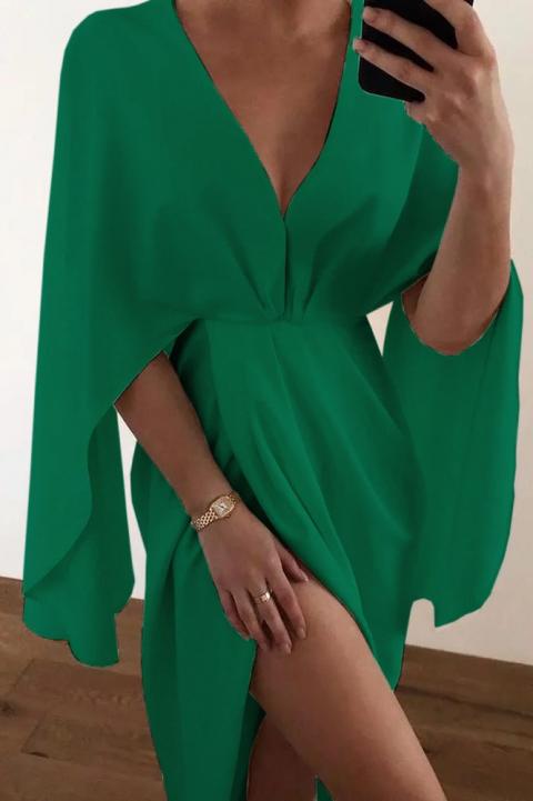 Mini vestido elegante com fenda Coccolia, verde