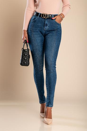 Calça jeans skinny com lantejoulas Albeda, azul