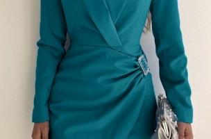 Elegante mini vestido Farna, azul claro
