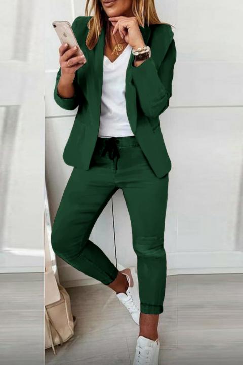 Conjunto elegante de calças e blazer Estrena, verde