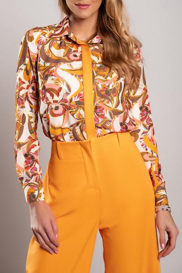 Camisa elegante com estampa, laranja