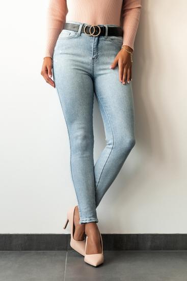Jeans skinny stretch, azul claro