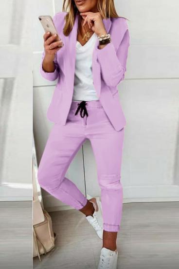 Conjunto elegante de blazer e calça Estrena, lilás