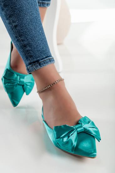 Sapatos com laço decorativo, verde