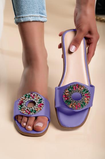 Sandálias com fecho decorativo, lilás