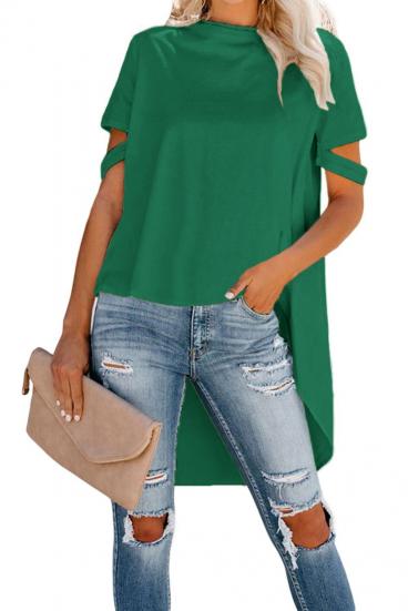 T-shirt curta assimétrica Vebtura, verde