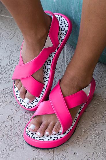 Sandália com estampado de leopardo, rosa