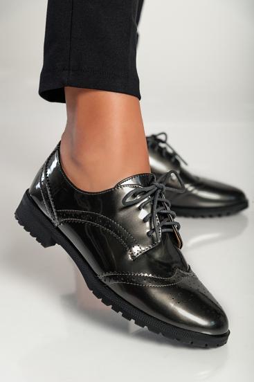 Sapatos rasos com cadarço, G5016, cinza