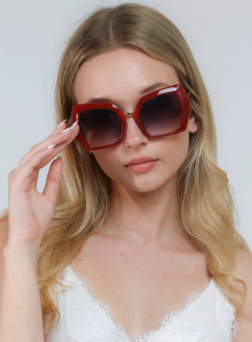 Óculos de sol da moda, ART2180, vermelho