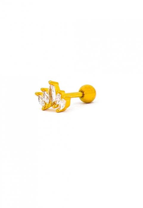 Mini brinco elegante, cor dourada