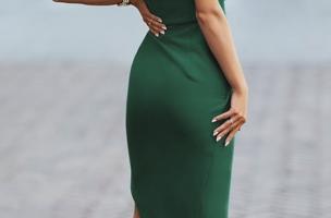 Mini vestido elegante Marettima, verde