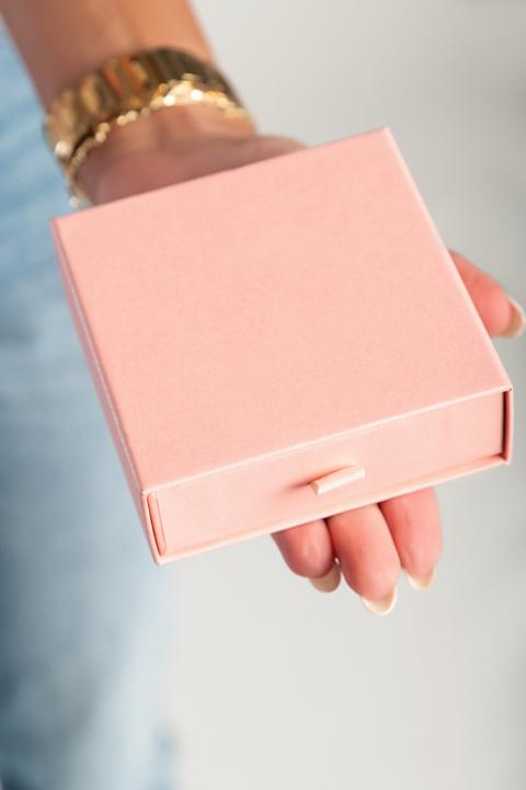 Caixa de armazenamento de jóias, rosa