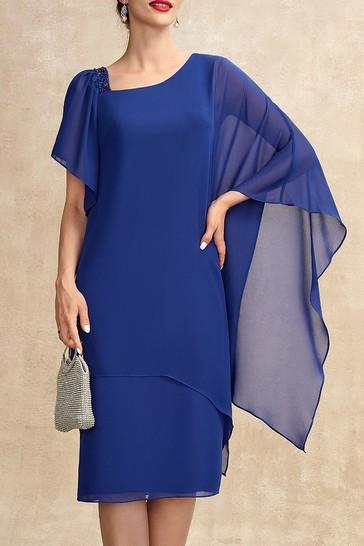 Vestido midi elegante com lantejoulas, azul