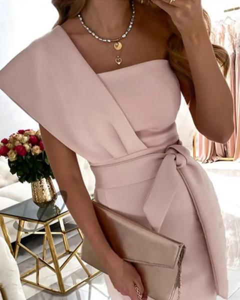 Elegante vestido midi Triona, rosa claro
