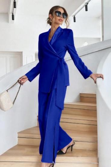 Conjunto elegante de blazer e calça, azul royal
