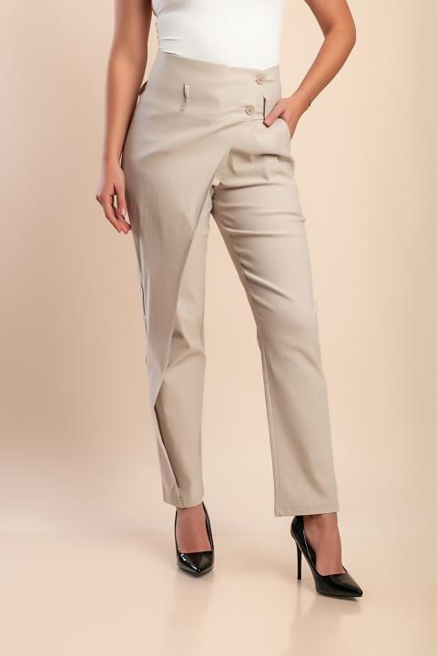 Calça elegante com babado, bege