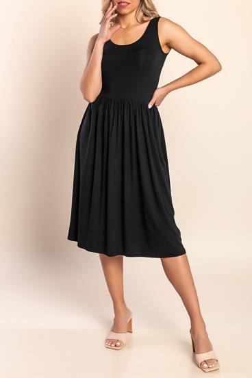 Vestido de verão em viscose, preto