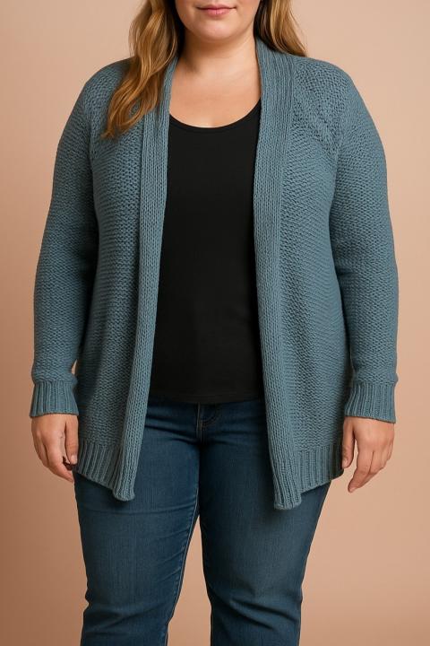 Cardigan de malha, azul