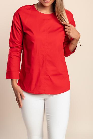 Blusa de manga comprida, vermelha