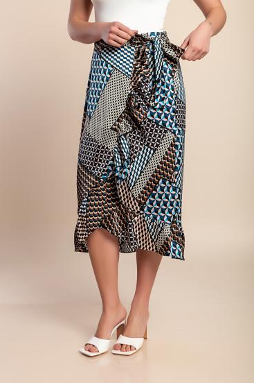 Saia estampada, marrom