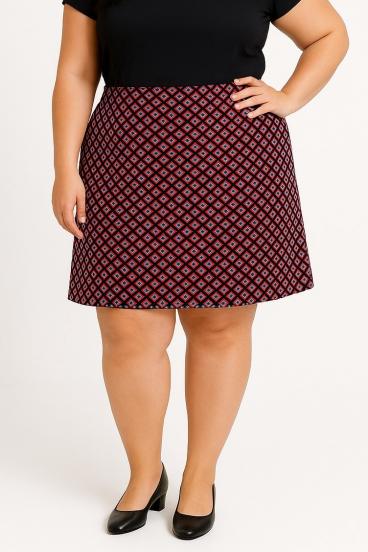 Saia de algodão plus size com estampa, fúcsia