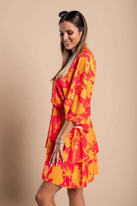 Mini vestido elegante com estampado  Amasena, laranja