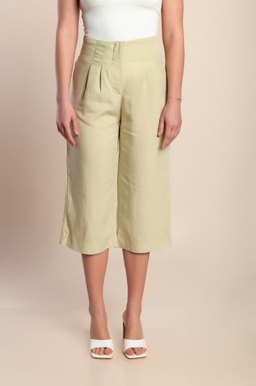 Calça capri plus size, verde claro