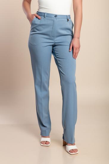 Calça comprida elegante plus size, azul claro