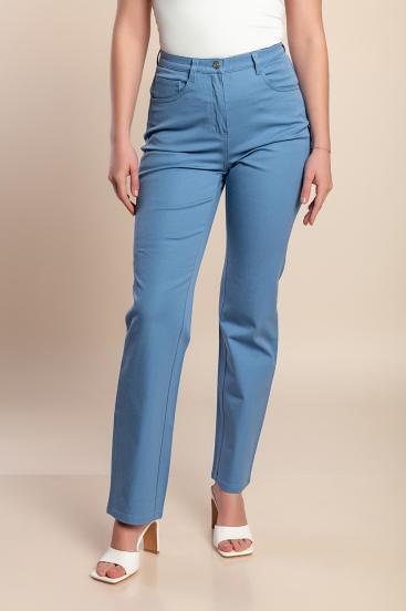 Calças de algodão plus size, azul claro