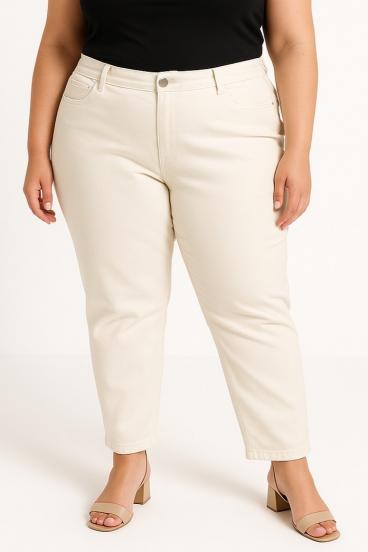 Jeans plus size, creme