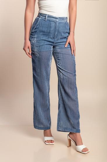 Calça plus size, azul