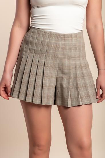 Shorts xadrez, bege