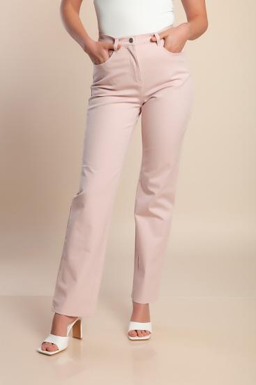Calças de algodão plus size, rosa