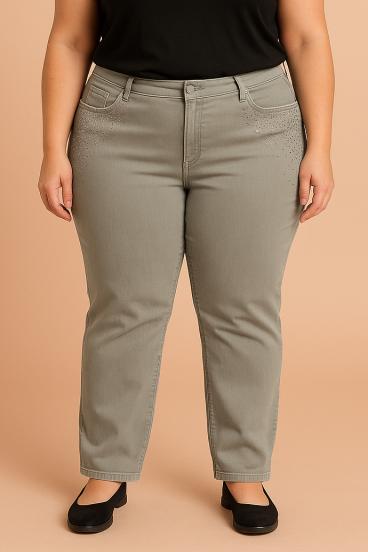 Jeans plus size, verde
