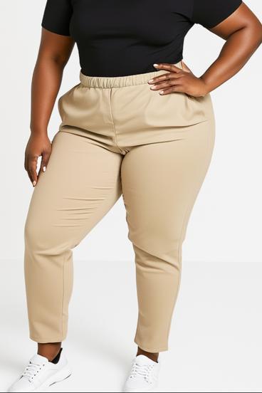 Calças de algodão plus size, oliva