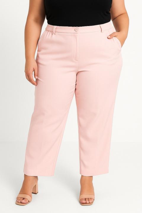 Calças elegantes plus size, rosa
