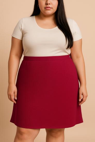 Saia plus size, bordô
