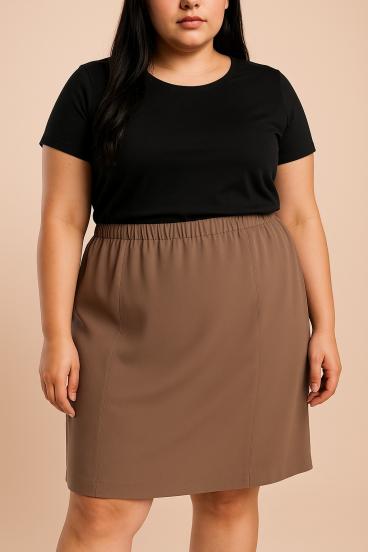 Saia plus size, marrom