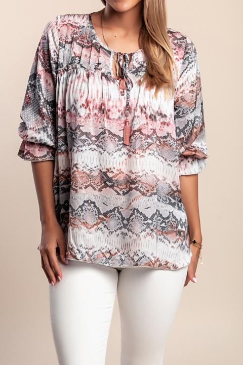 Blusa estampada, cinza