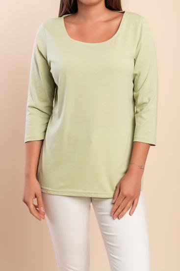 Top gola redonda, verde