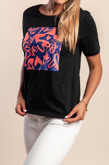 Camiseta com estampa, preta