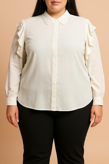 Blusa plus size com babados, branca