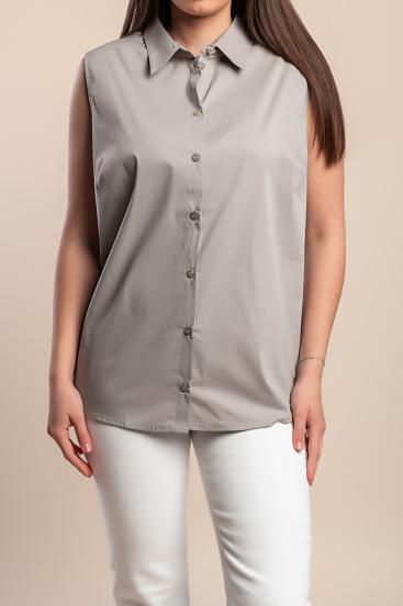 Camisa plus size sem mangas, cinza