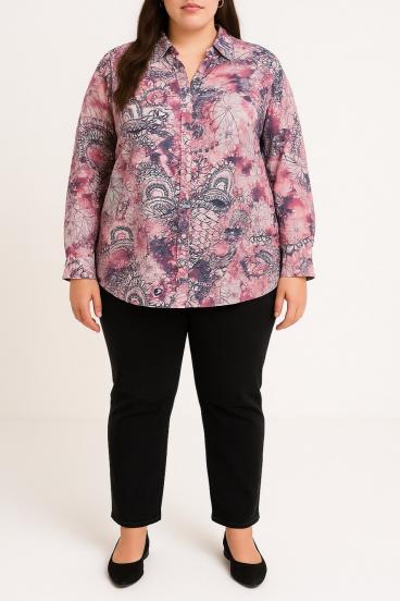 Blusa estampada plus size, rosa