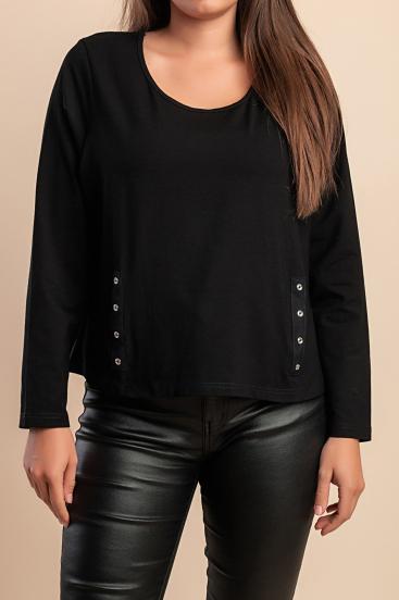 Top com detalhe decorativo, preto