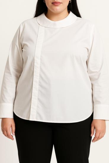 Blusa de algodão plus size, branca