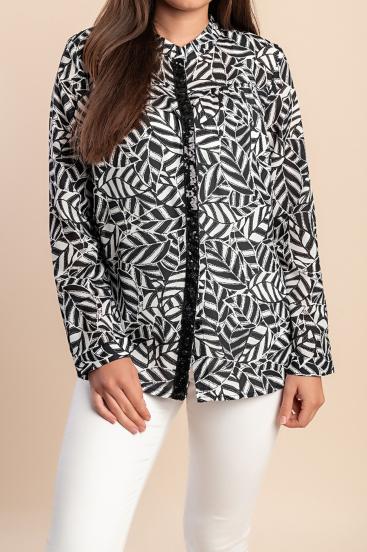 Blusa estampada, preta