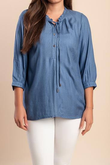 Blusa com botões, azul